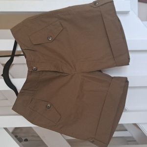 Ralph Lauren Rollup side Cotton Olive Brown Shorts sz8. EUC..
